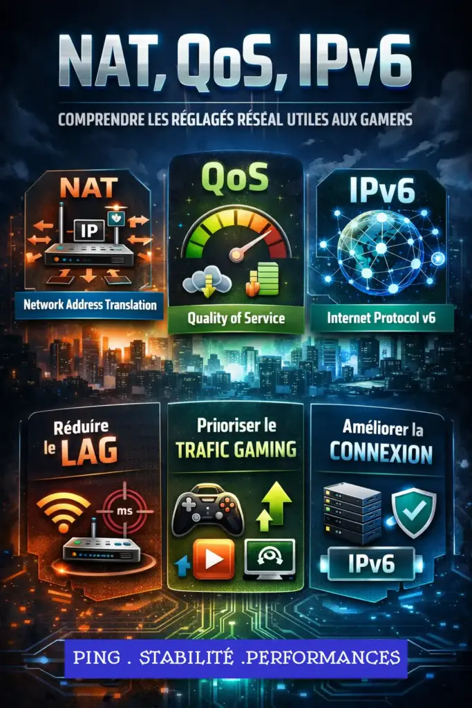 NAT QoS IPv6 : comprendre les réglages réseau pour améliorer le gaming en ligne et réduire la latence